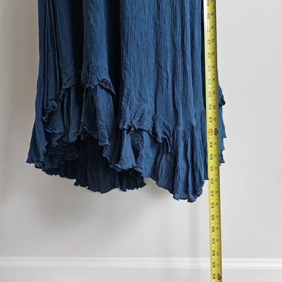 Free People FP One Dress Womens Small Adella Blue Maxi Lace Boho Festival Hippie - Picture 7 of 9